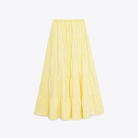 Yasmin | Tiered Drawstring Linen Maxi Skirt
