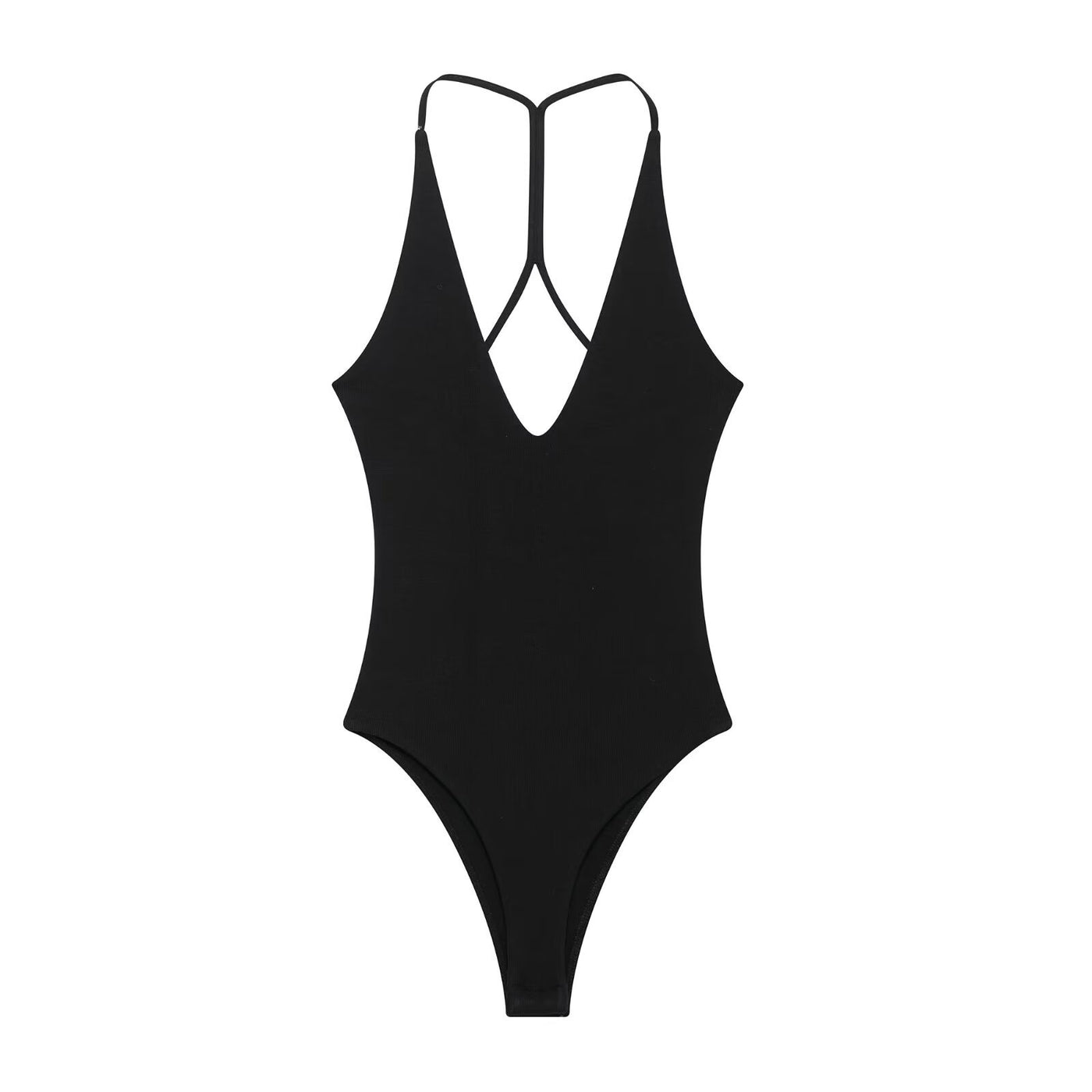 Wren | V-Neck Cross-Back Tank Top in White, Brown & Black