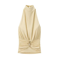 Rhiannon | High Neck Ruched Halter Top