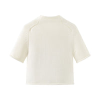 Zoe | Ruffle Stand Collar Button Front Ribbed Cropped Cardigan