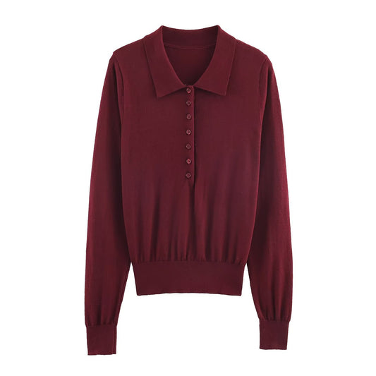 Ruby | Sophisticated Knit Long Sleeve Polo Jumper