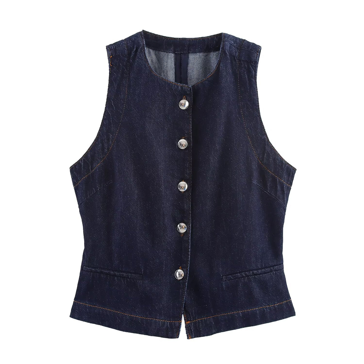 Hattie | Dark Wash Denim Waistcoat Jeans Co-ord Set