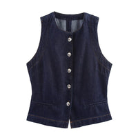 Hattie | Dark Wash Denim Waistcoat Jeans Co-ord Set