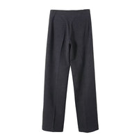 Verity | High-Waist Vertical Seam Wide-Leg Jersey Trousers in Charcoal