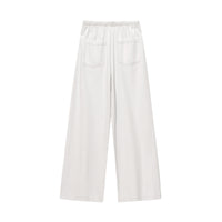 Willow | Drawstring Wide-Leg Cotton Trousers with Contrast Stitching