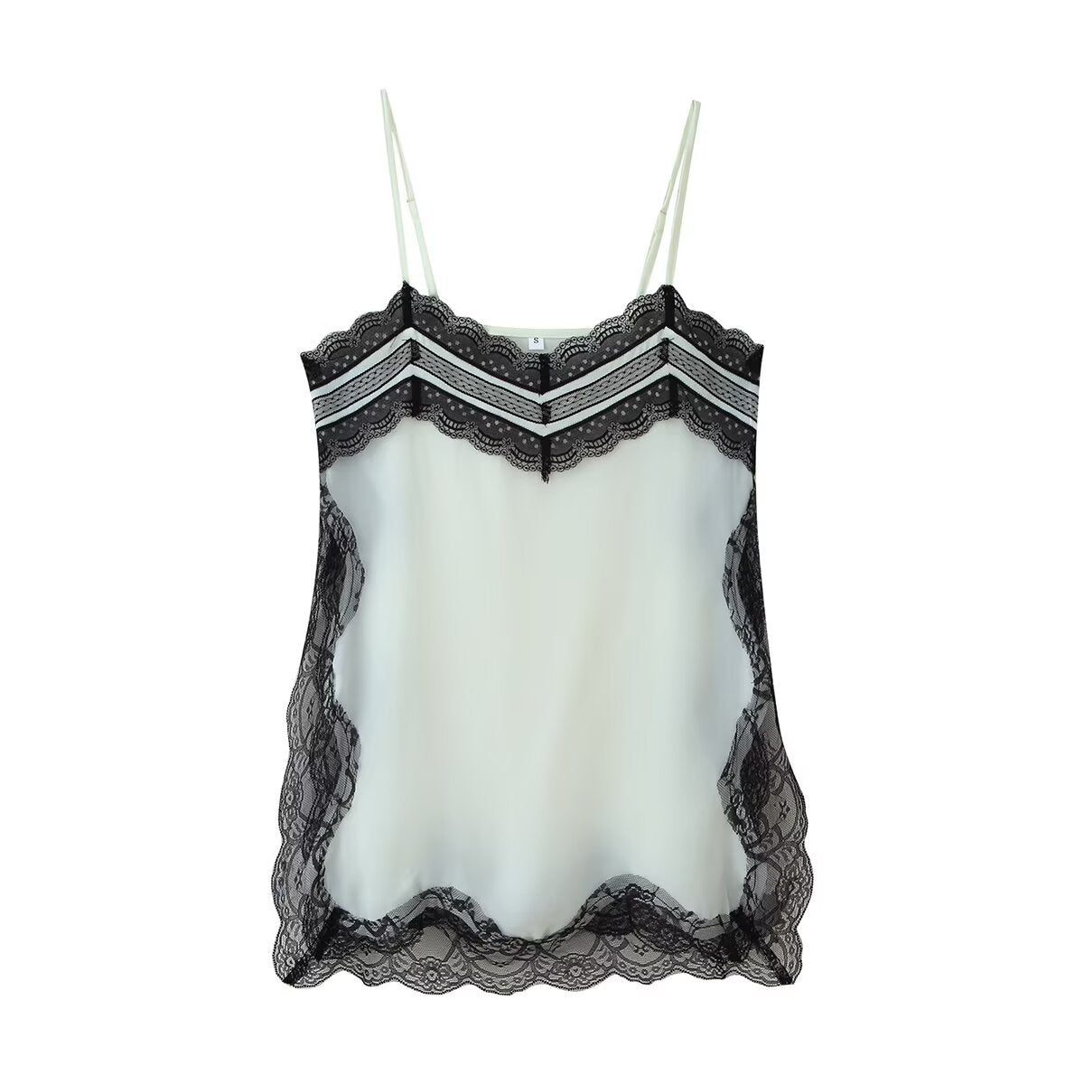Elspeth | Scalloped Lace Trim Satin Camisole