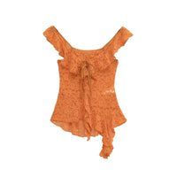 Lila | Sheer Lace Square Neck Peplum Top