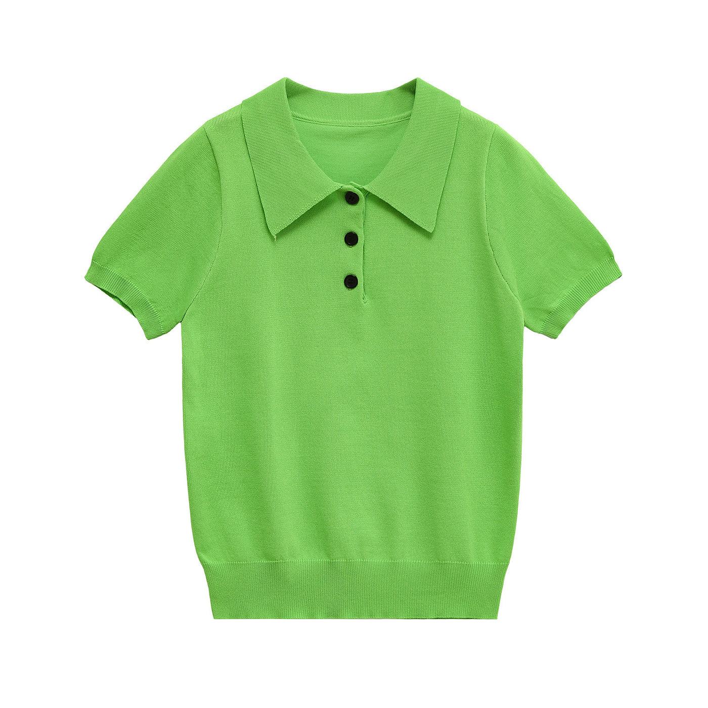 Mellie | Cropped Short Sleeve Polo Knit Top