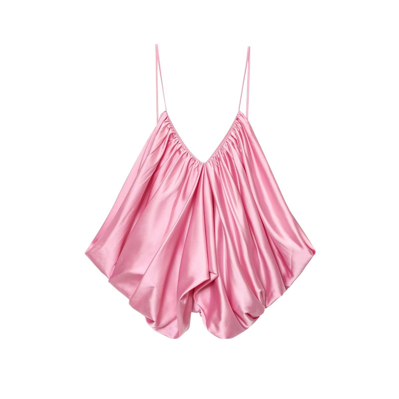 Juliet | Silk Gathered V-Neck Camisole Top