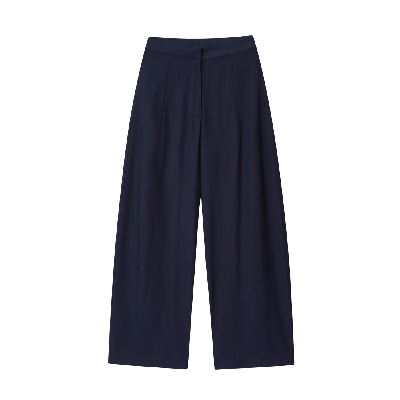 Tallulah | Wide Leg Pleated Trousers Navy