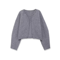Mia | Open Front Dropped Shoulder Long Sleeve Fine Knit Cropped Cardigan