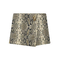 Nell | Snakeskin Print Gold Hardware Mini Skirt