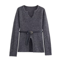 Lyla | Notched V-Neck Soft Knit Co-ord Set