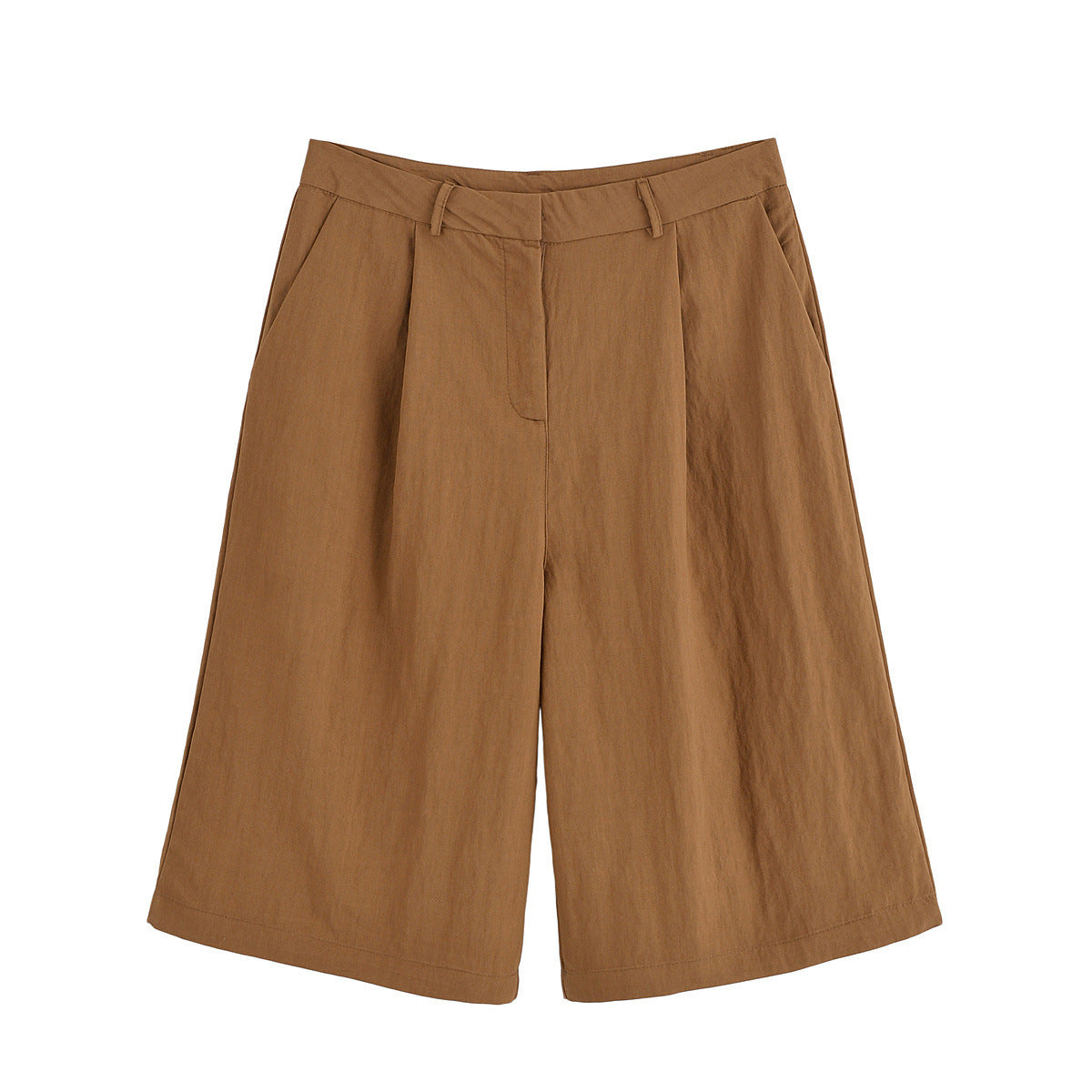 Aria | Front-Pleat Wide-Leg Cropped Linen Trousers