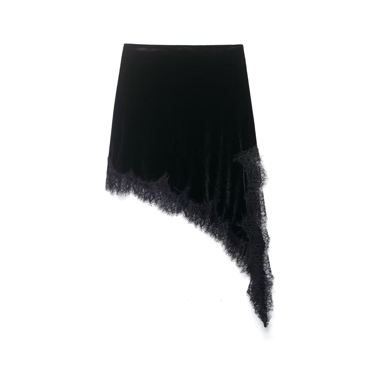 Zara | Lace Trim Asymmetric Slip Skirt