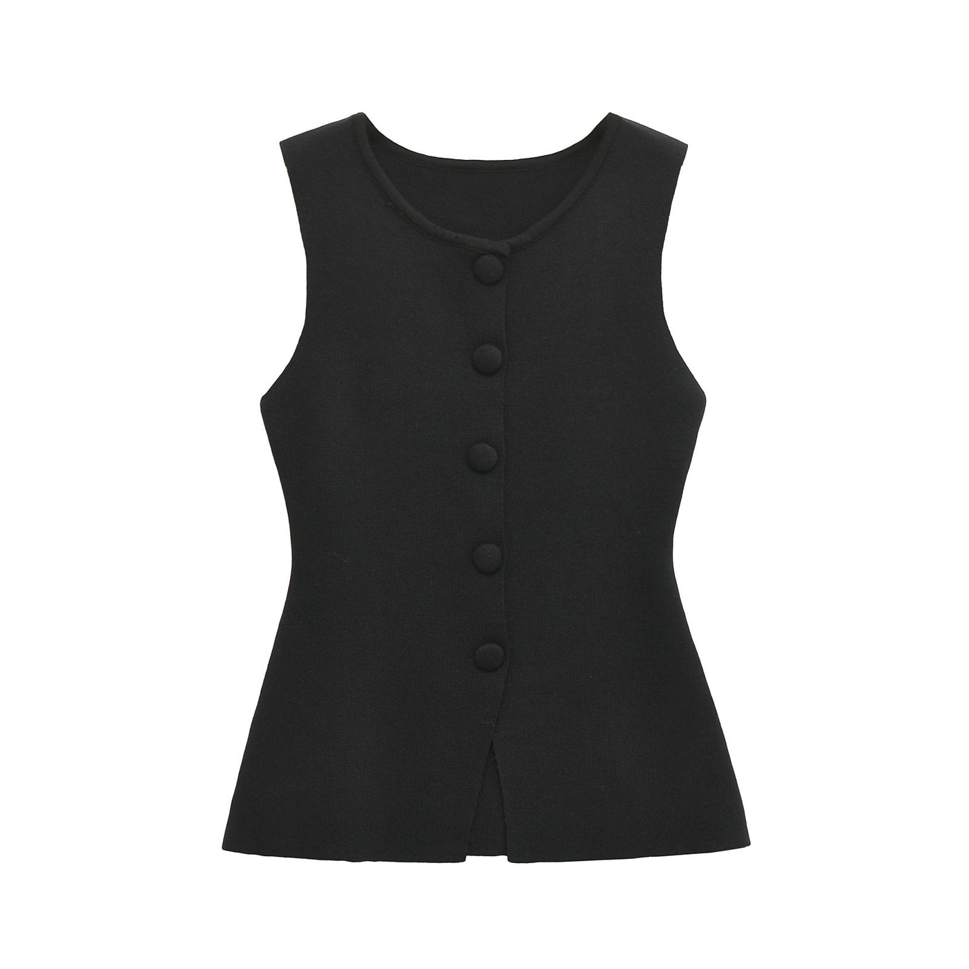 Cara | Button-Front Tailored Sleeveless Vest Top