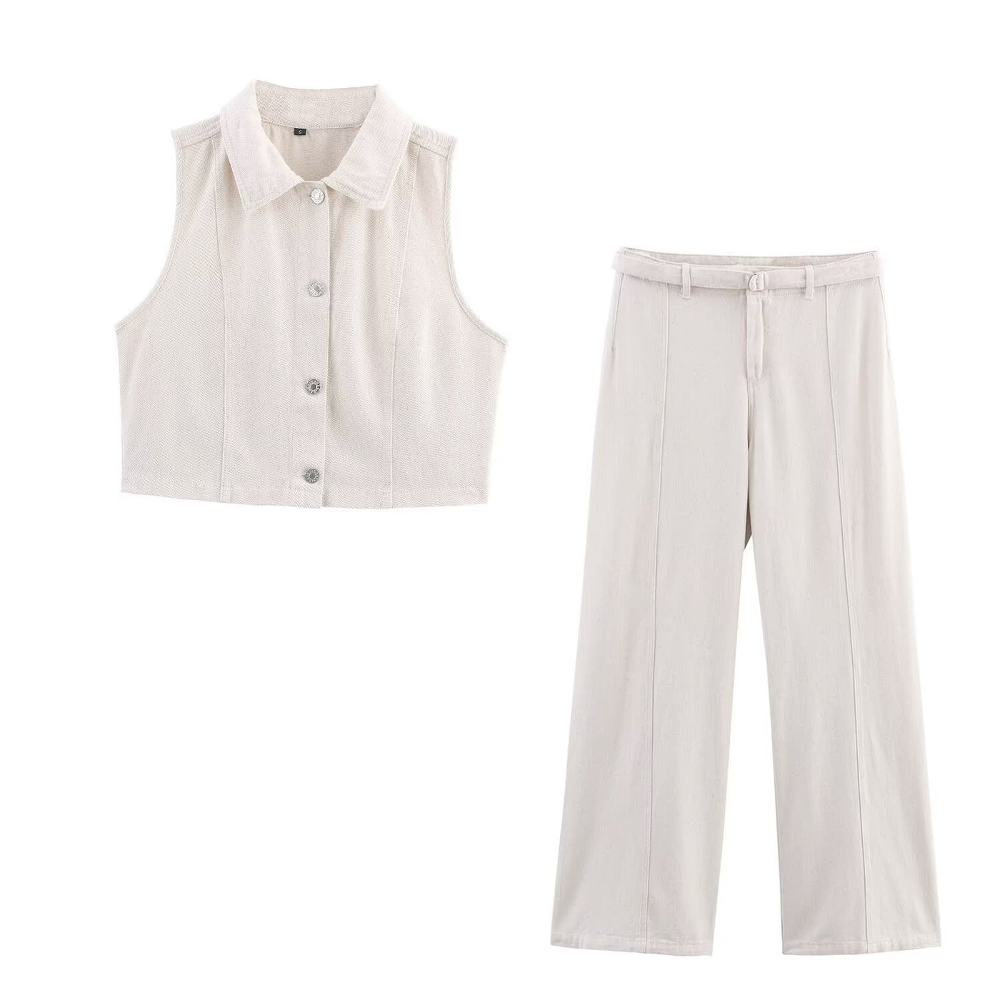 Amber | Linen Sleeveless Waistcoat Trouser Co-ord Set