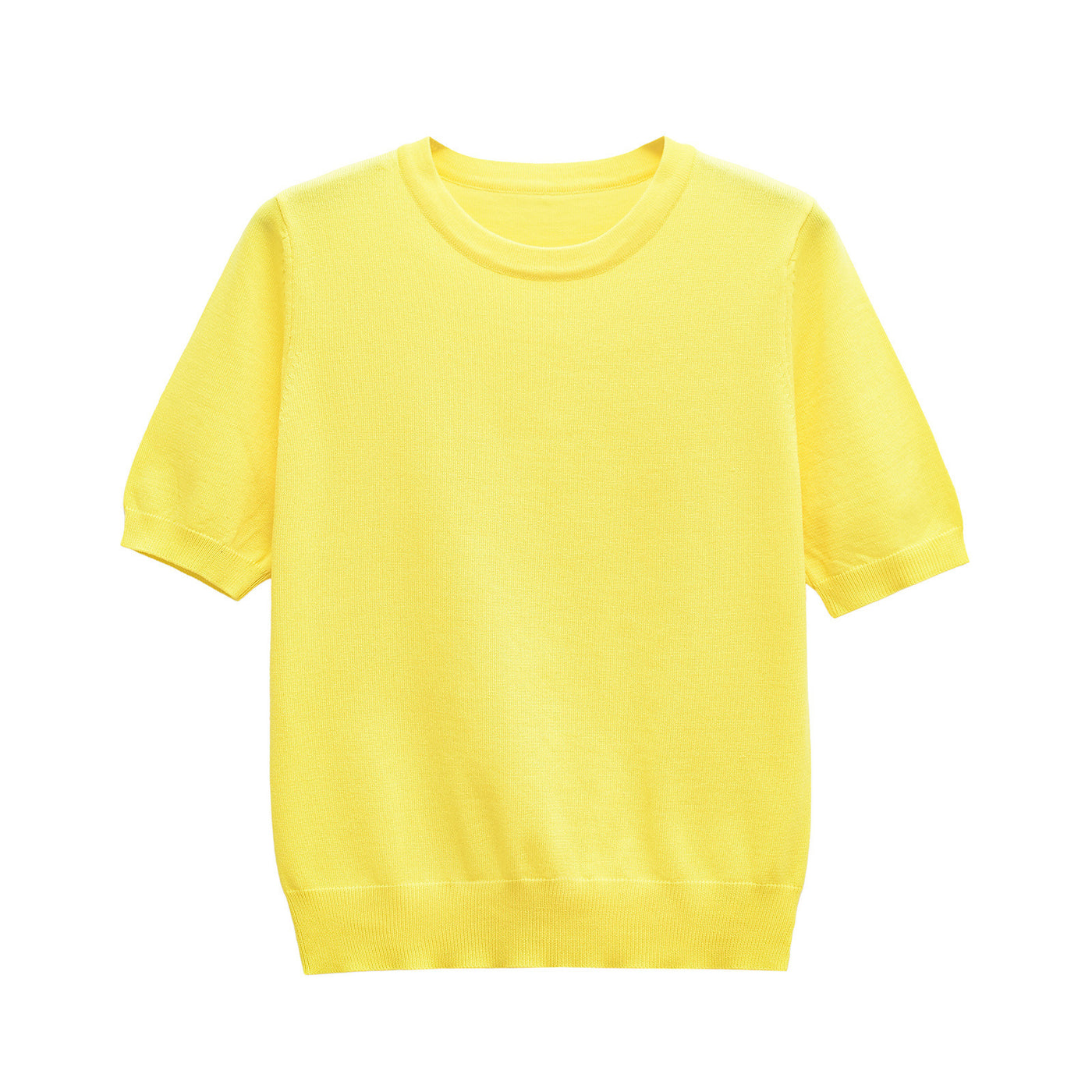 Tilly | Crew Neck Short Sleeve Ribbed Premium Knit Top
