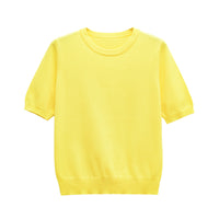 Tilly | Crew Neck Short Sleeve Ribbed Premium Knit Top