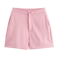 Erin | Flat-Front Tailored Shorts with Button and Zip Closure