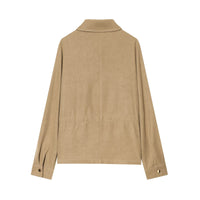 Bella | Faux Suede Zip Jacket Wide Leg Pants Set