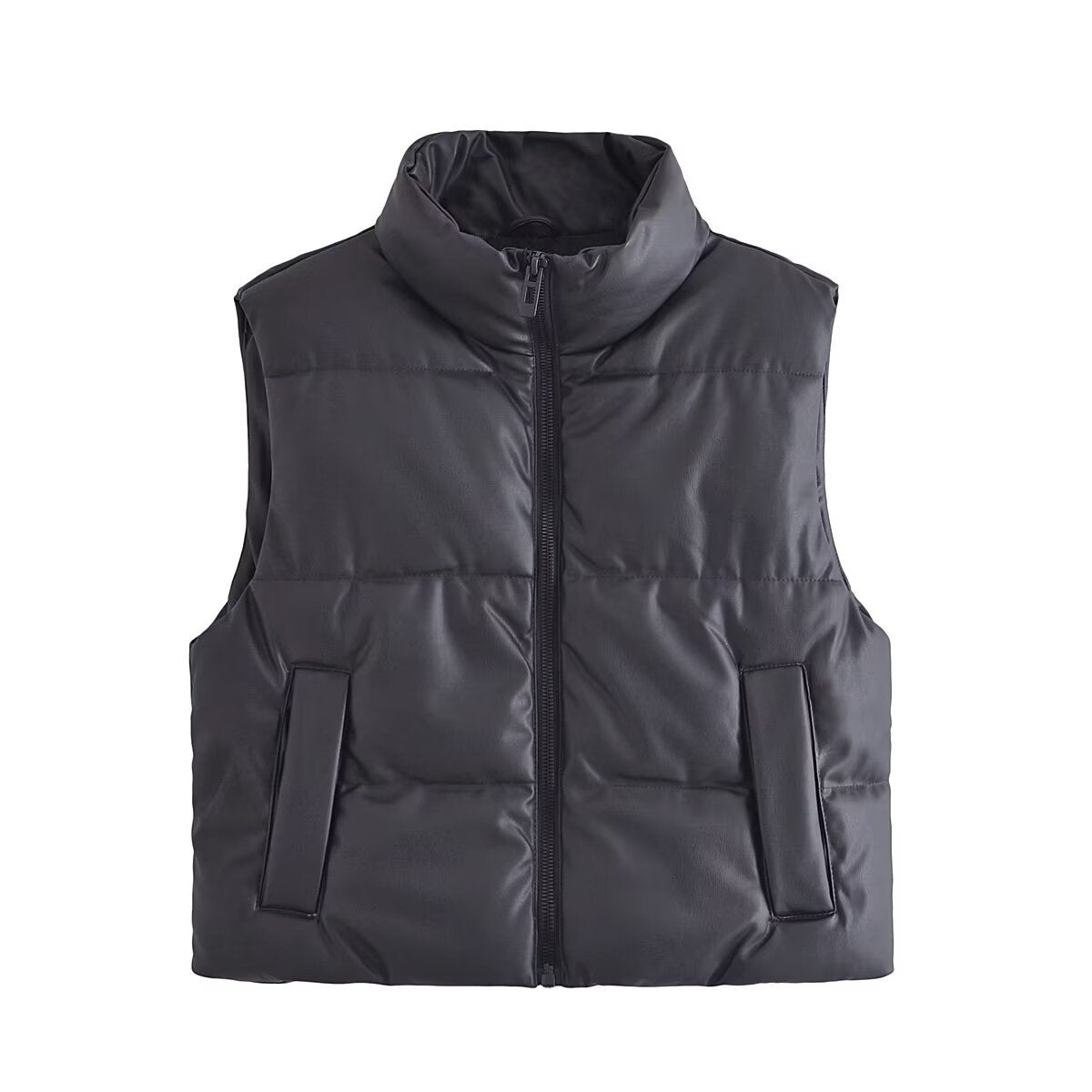 Ayla | Winter Puffer Jacket Grey Sleeveless Padded Zip Gilet