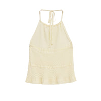 Eleanor | Ribbed Crochet Halter Neck Top