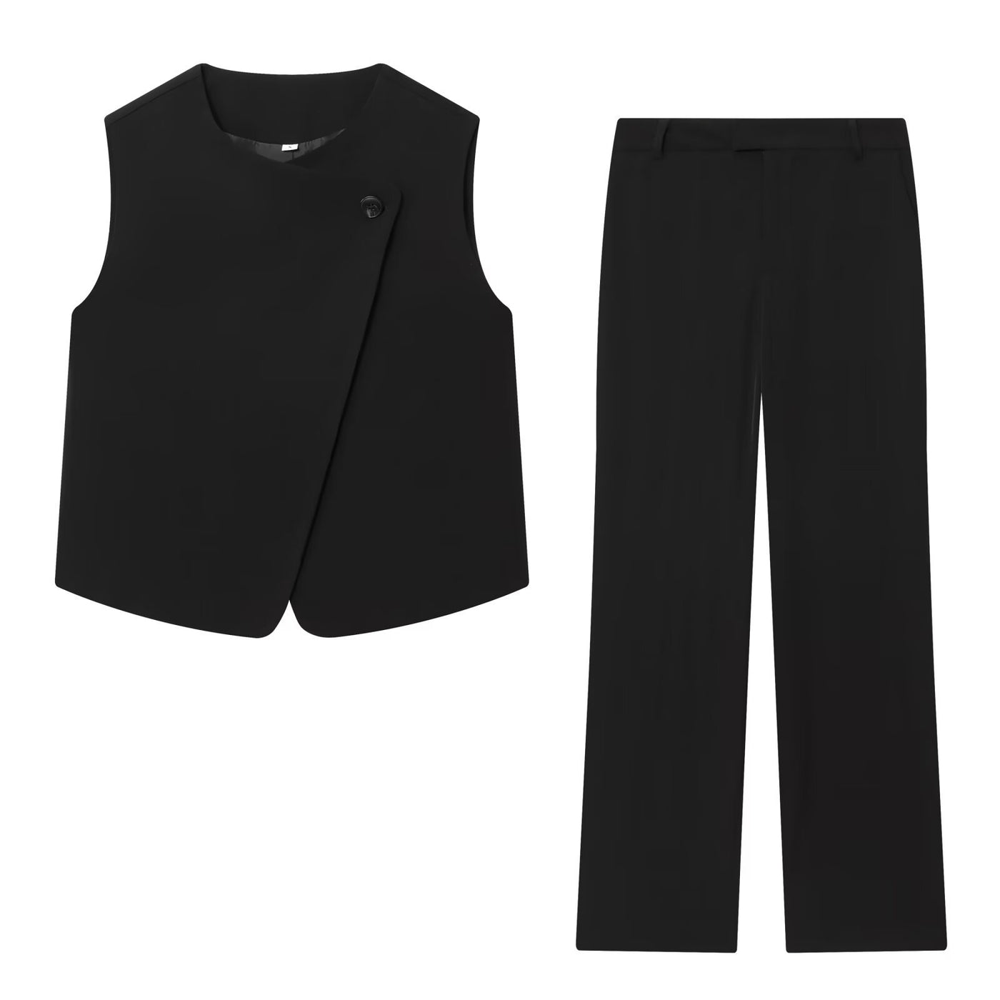 Charlotte | Asymmetric Tailored Blazer Wide Leg Pants Set