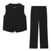 Charlotte | Asymmetric Tailored Blazer Wide Leg Pants Set