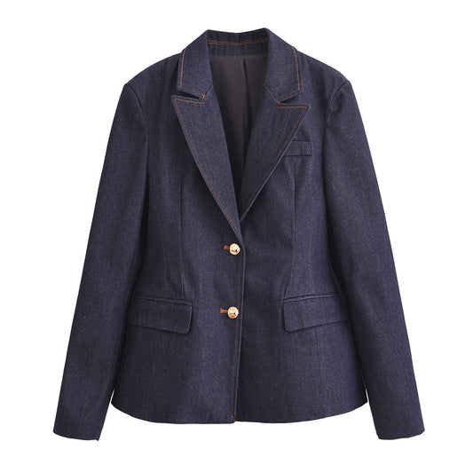 Dani | Casual Denim Blazer Dark Blue