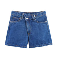 Marnie | Crossover High-Waist Denim Shorts