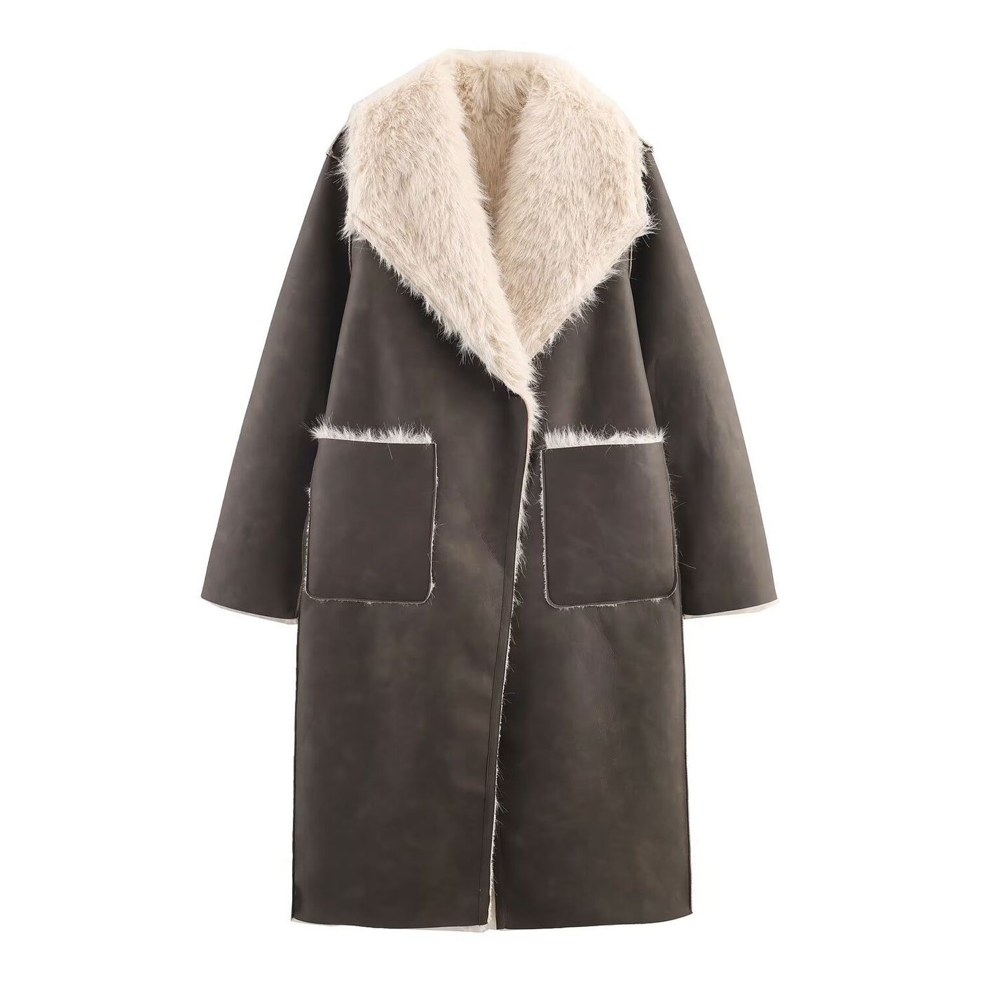 Elspeth | Longline Faux Shearling Coat