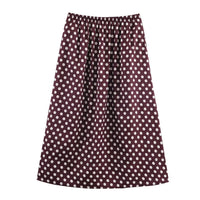 Verity | Polka Dot Gathered Waist A-Line Midi Skirt