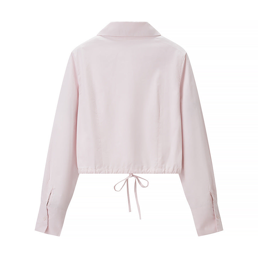 Vera | Two Piece Set Pleated Maxi Skirt Pink Long Sleeve Button Up