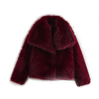 Jasmine | Oversized Lapel Faux Fur Jacket