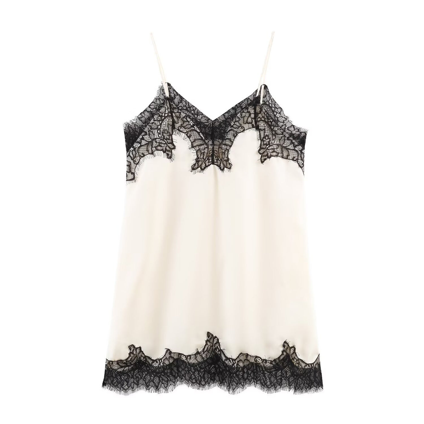 Anya | Scalloped Lace Trim Satin Camisole
