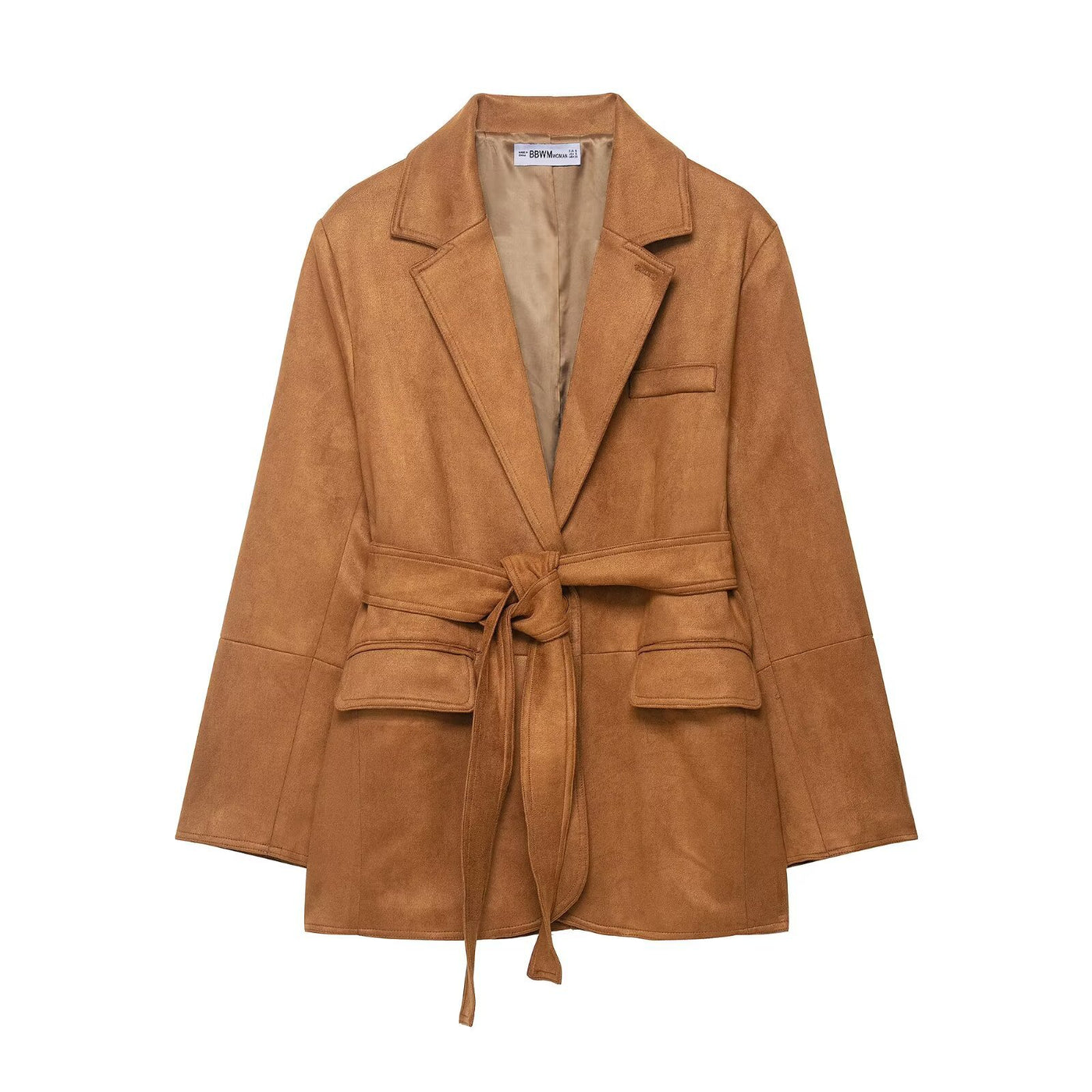Lily | Belted Brushed Fabric Blazer