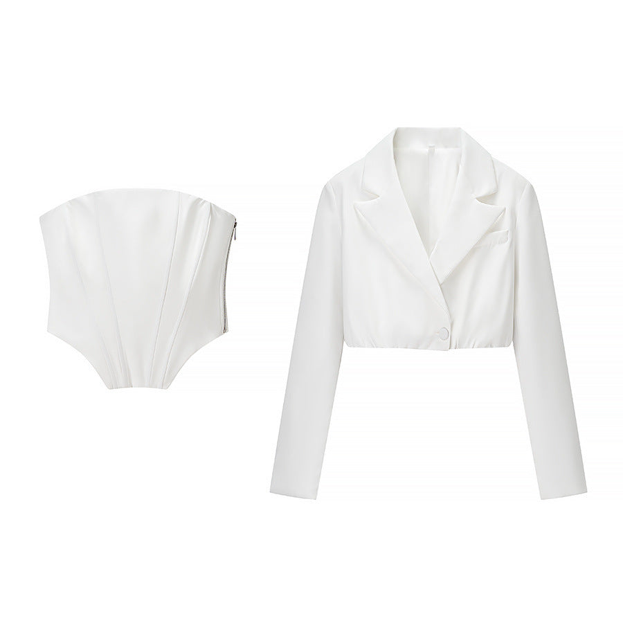 Florence | Corset Cropped Blazer Summer Co-ord Set