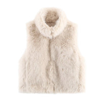 Felicity | Cropped Faux Fur Sleeveless Vest