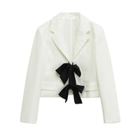 Lena | Structured Cropped White Blazer