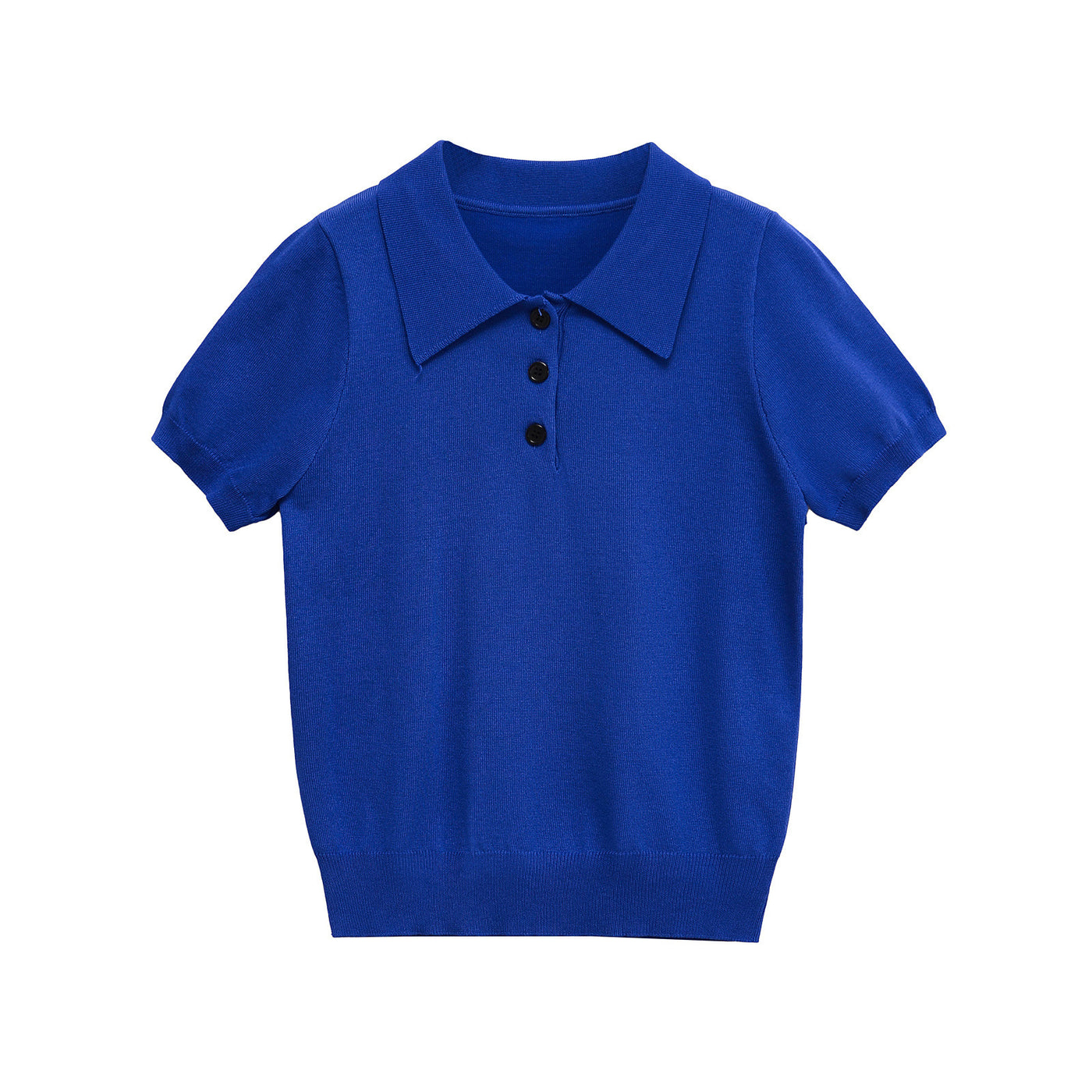 Mellie | Cropped Short Sleeve Polo Knit Top