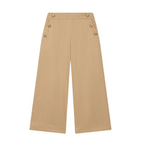 Xanthe | High-Waist Gold Button Wide-Leg Tailored Trousers