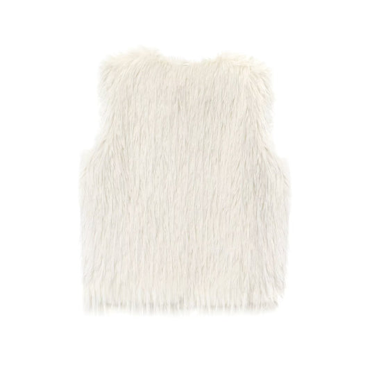 Luna | Sleeveless Faux Fur Jacket White Cream Fluffy Gilet