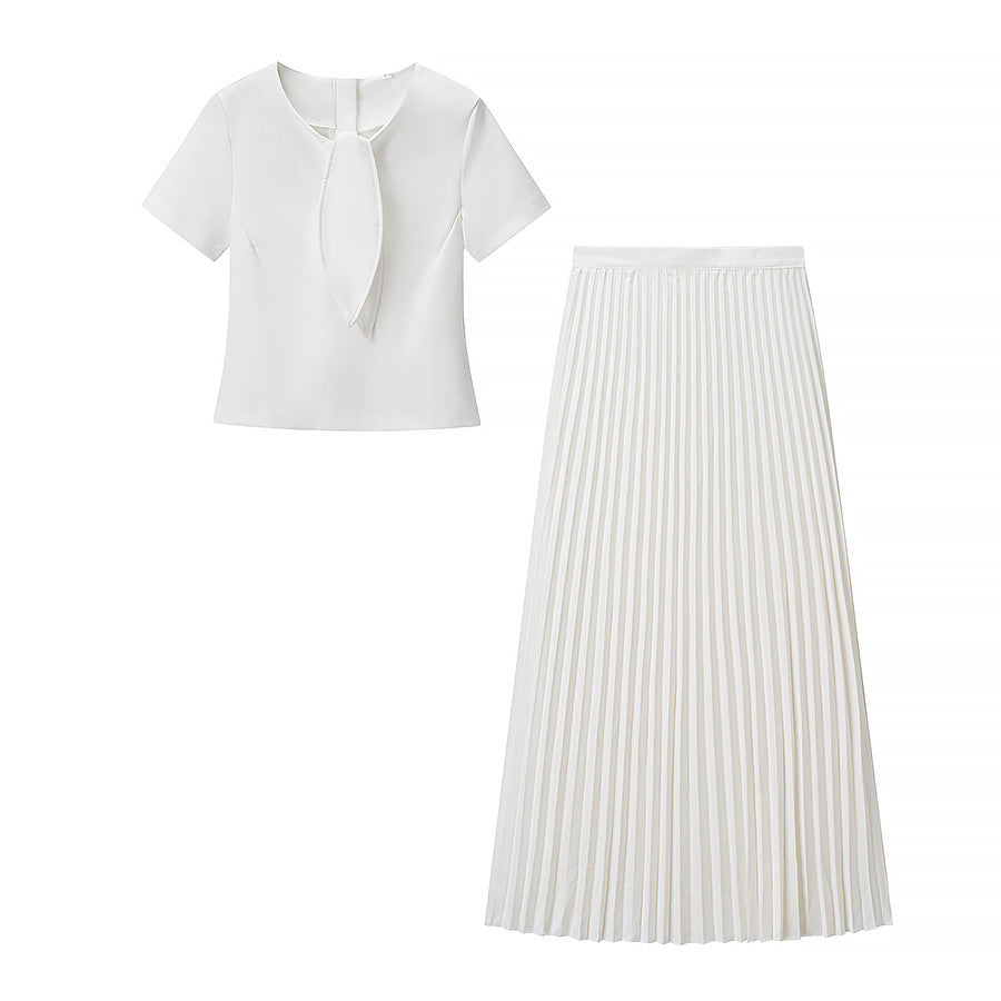 Amelia | Woven Top Pleated Maxi Skirt Matching Set