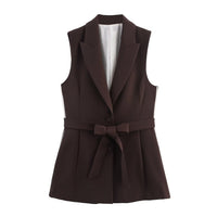 Heidi | Sleeveless Blazer Wide Leg Trousers Set