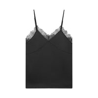 Esther | V-Neck Lace Trim Satin Camisole