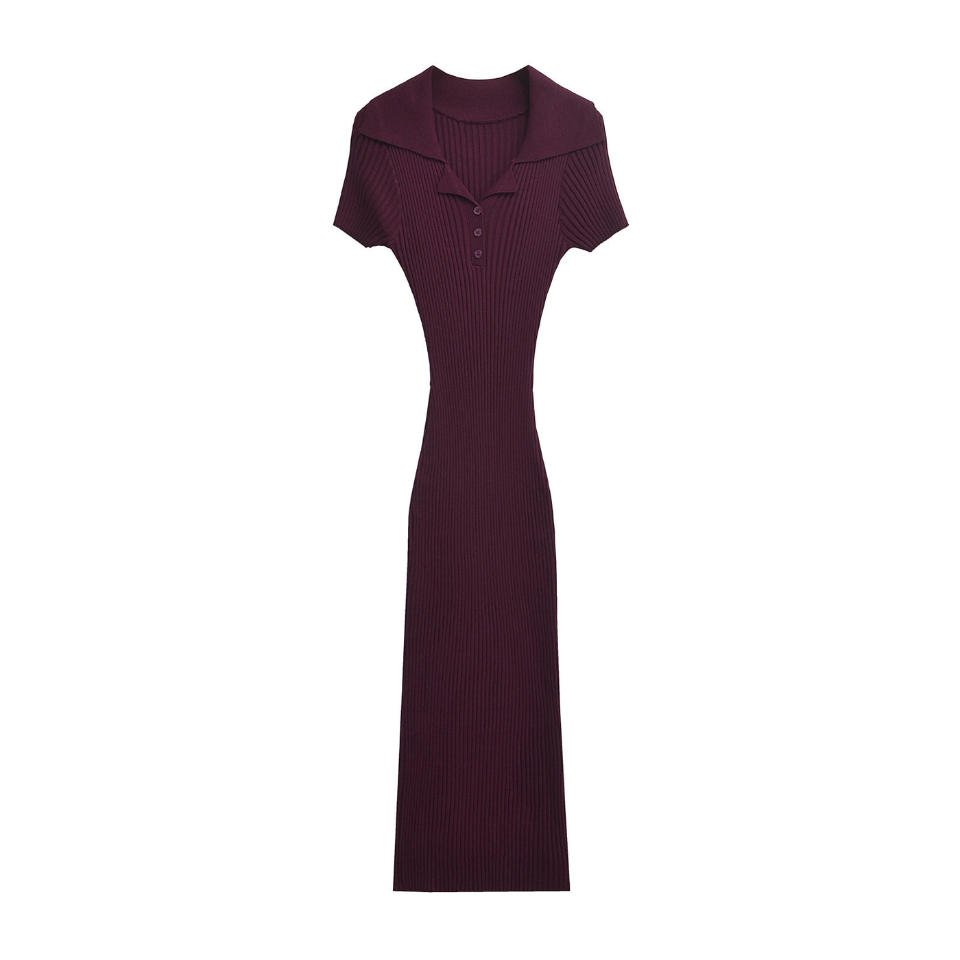 Juliet | Ribbed Polo Neck Midi Dress