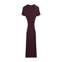 Juliet | Ribbed Polo Neck Midi Dress