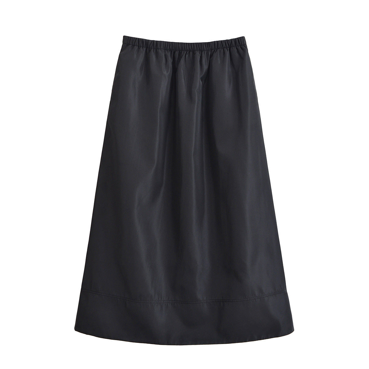 Isla | Satin Elasticated Waist A-Line Midi Skirt