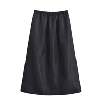 Isla | Satin Elasticated Waist A-Line Midi Skirt